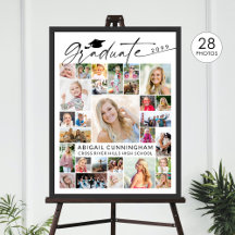 Affichage de fête de collage de photos 28 diplômés