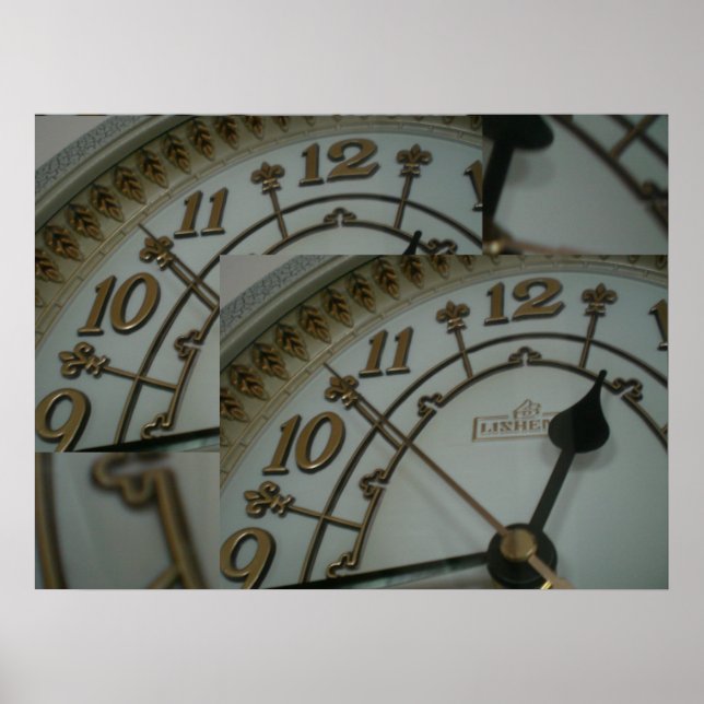 Poster Affichage de l'horloge du bloc (Devant)