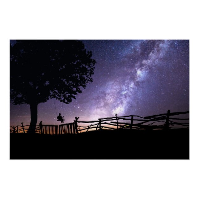 Poster Affichage de l'univers à partir d'une aile (Devant)