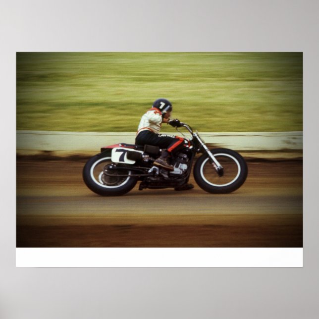 POSTER AFFICHAGE DE MERT LAWWILL - 1972 FLAT TRACK RACE (Devant)