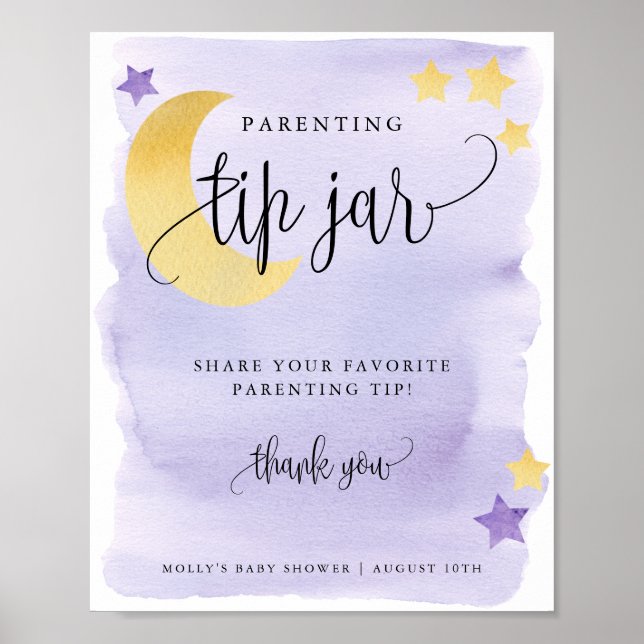 Poster Affichage du pot à pourboires pour conseils de par (Devant)