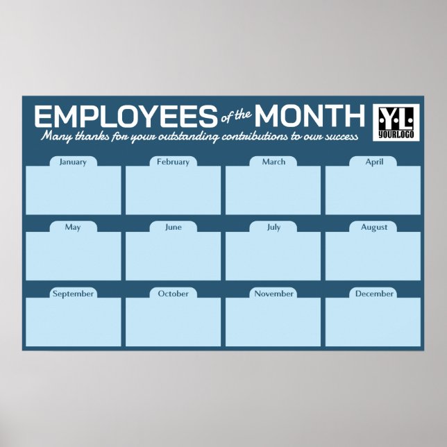Poster Affichage photo de plusieurs employés du mois (Devant)