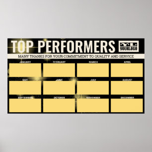 Poster Affichage photo de plusieurs employés du mois Post