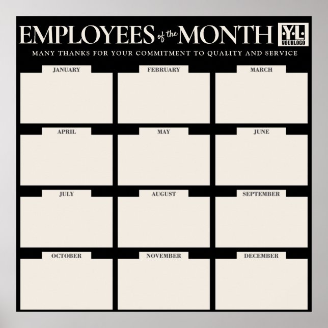 Poster Affichage photo de plusieurs employés du mois Post (Devant)