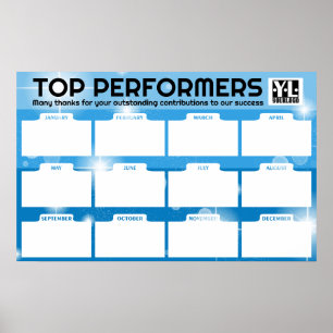 Poster Affichage photo de plusieurs employés du mois Post