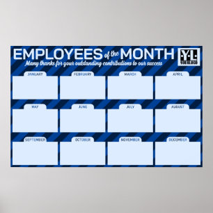 Poster Affichage photo de plusieurs employés du mois Post