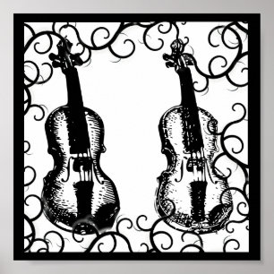 Poster Affiche-Amour les violons Arts-2