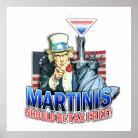 Affiche, Art - Les martinis devraient être exonéré