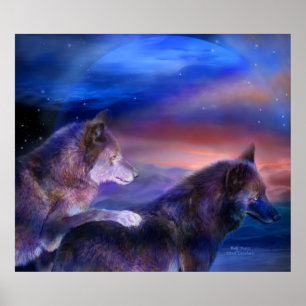 Poster Affiche/copie d'art de compagnons de loup