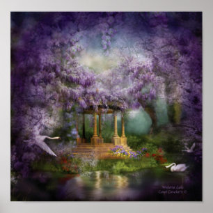 Poster Affiche/copie d'art de lac wisteria