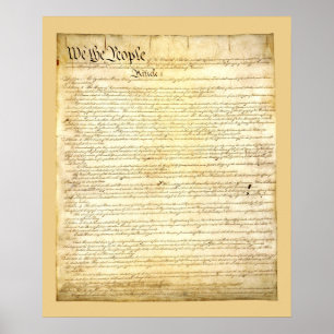Poster Affiche/Impression de la Constitution des États-Un