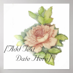 Poster Affiche-Personnaliser rose de l'anglais