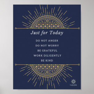 Poster Affiche. Reiki, Gold & Blue, Anglais, 8x10