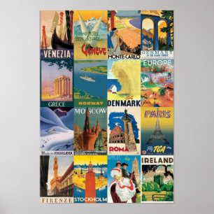 Poster Affiche-Voyage italien vintage l'Europe