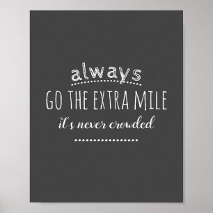 Poster afficher la citation motivationnelle extra mile su
