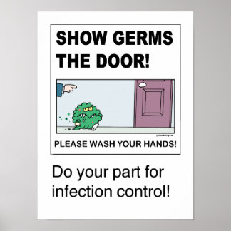 Poster Afficher les Germes sur l'affiche de la porte