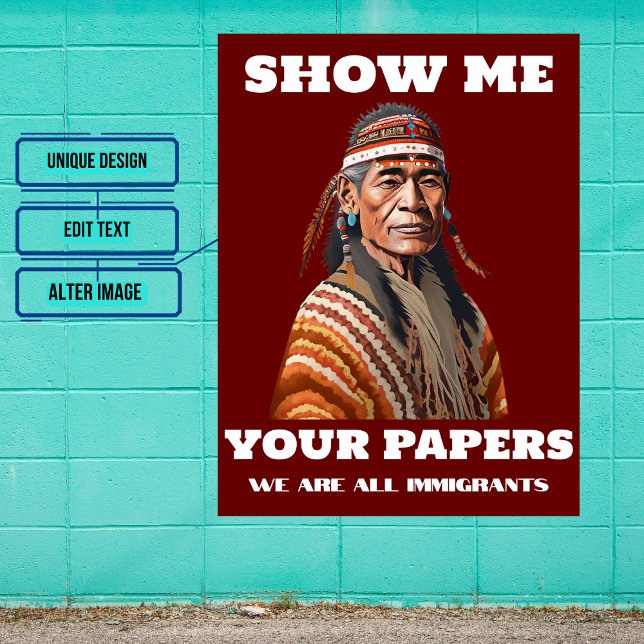 Poster Afficher Vos Papiers Immigration Homme (Remember that you can INSTANT DOWNLOAD. Look for other variations in the collection.)
