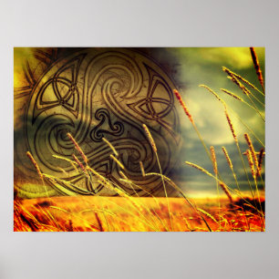 Poster Affiches, affiches, celtic triskele, nature, champ