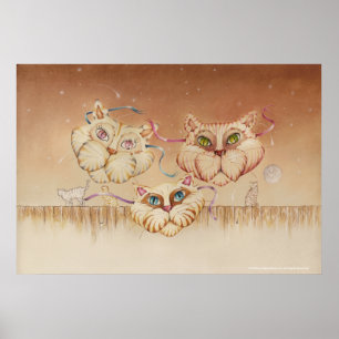 Poster Affiches, beaux-arts - route tigrée (chats)