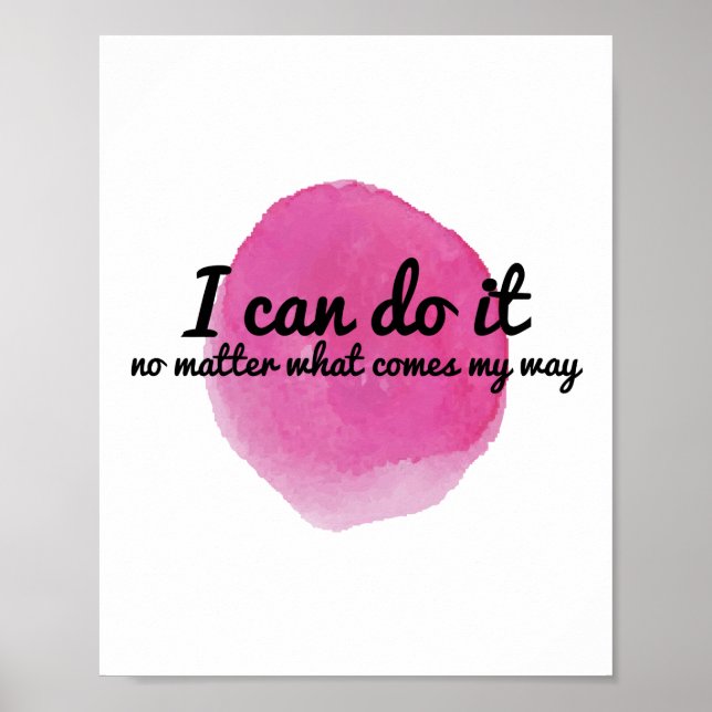 Poster affirmation de motivation pour travailler dur (Devant)
