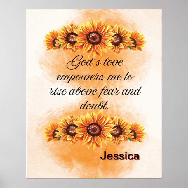 Poster Affirmation Faith: God's Love Empowers Me (Devant)