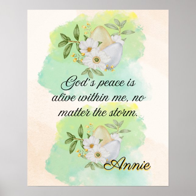 Poster Affirmation Faith: God's Peace Is Alive Within Me (Devant)