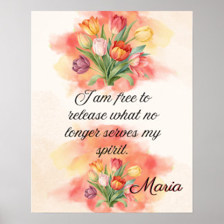 Poster Affirmation Faith: I Am Free To Release 