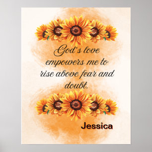 Poster Affirmation Foi : L'amour de Dieu me donne du pouv