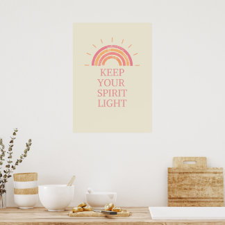 Poster Affirmation Inspirante – Gardez Votre Esprit Léger