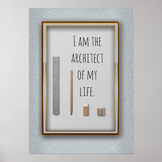Poster Affirmation Je suis l'architecte de ma vie (Devant)