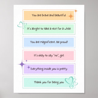 Poster Affirmation positive quotidienne