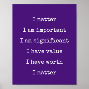 Poster Affirmation Self Worth Encouragement Vous Comptez