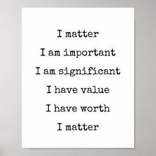 Poster Affirmation Self Worth Encouragement Vous Importez