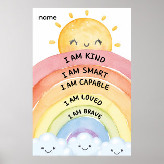 Poster Affirmations Arc-en-Ciel