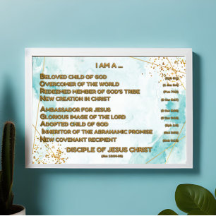 Poster Affirmations bibliques d'or Acrostique w_Scripture