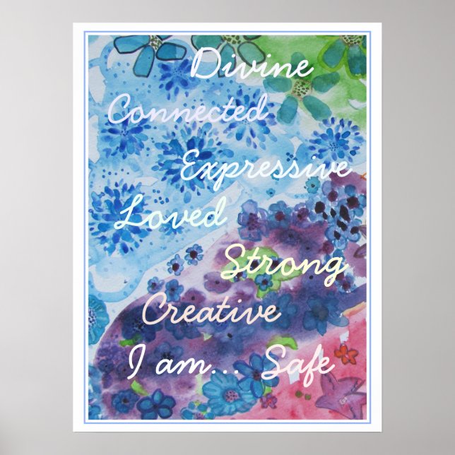 Poster Affirmations colorées de Chakra (Devant)