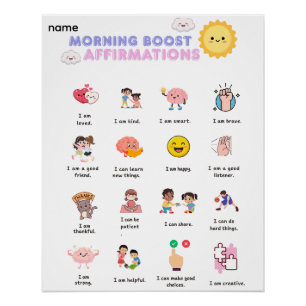 Poster Affirmations de boost du matin sur toile
