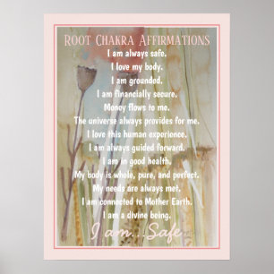 Poster Affirmations de Chakra de racine