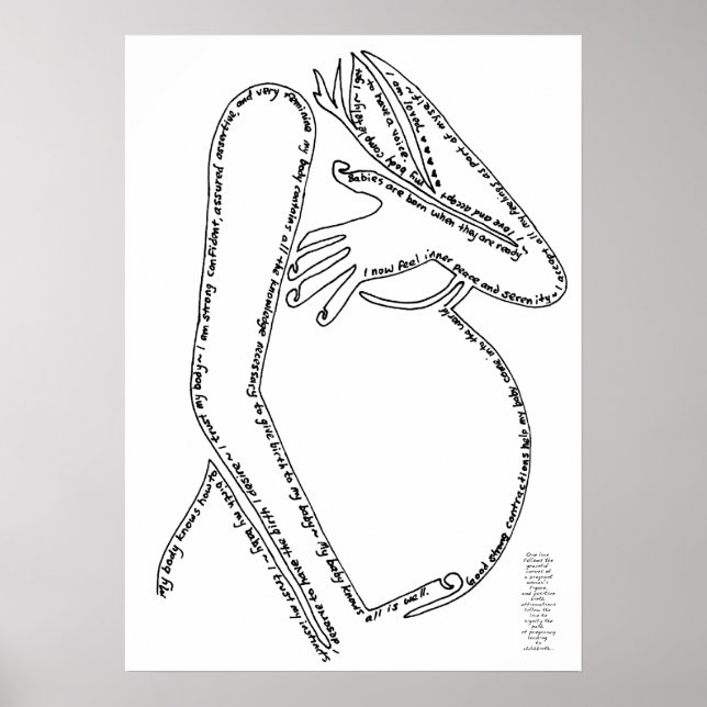 Poster Affirmations de naissance Ligne Art (Devant)