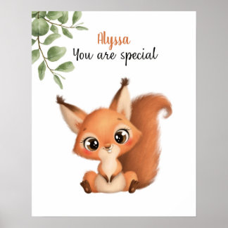 Poster Affirmations d'écureuil Whispering personnalisable