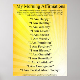 Poster Affirmations matinales