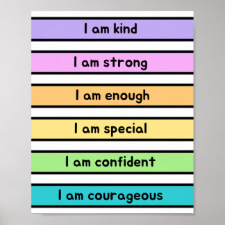 Poster Affirmations neutres pour la crèche pour enfants