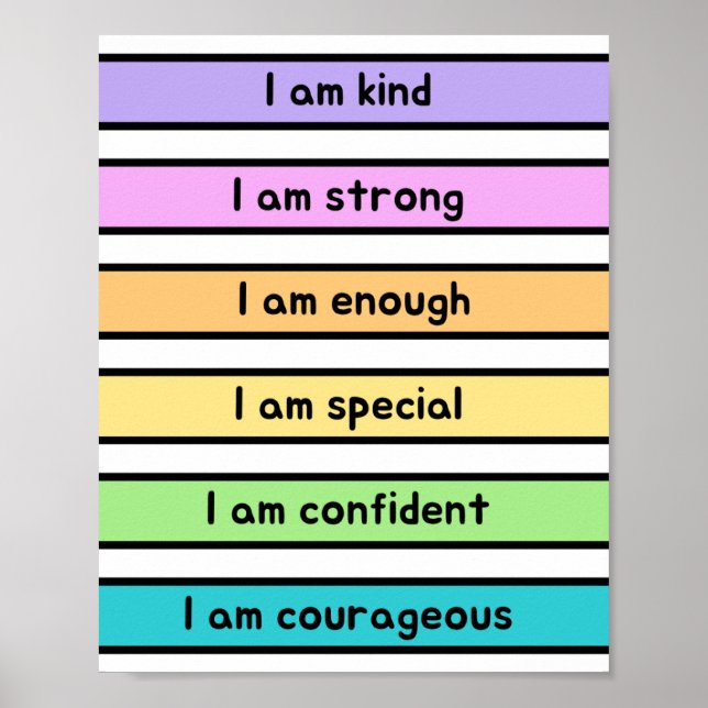 Poster Affirmations neutres pour la crèche pour enfants (Devant)