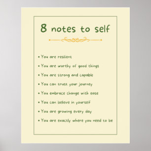 Poster Affirmations positives Notes pour soi