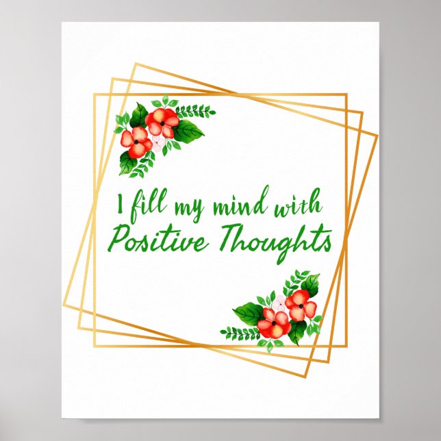 Poster affirmations positives pour l'amour-propre et le s (Devant)