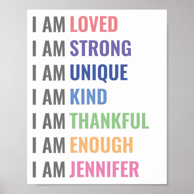 Poster Affirmations Pour Enfants Wall Art (Devant)