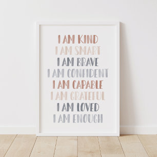 Poster Affirmations pour le Décor de la crèche pour enfan