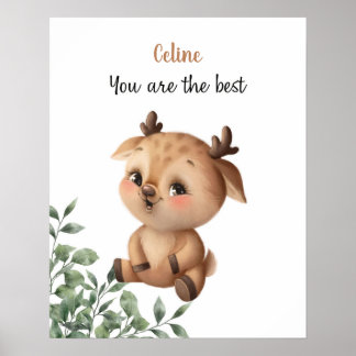 Poster Affirmations Whispering Deer personnalisables