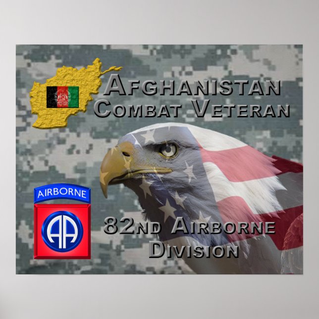 Poster " Afghan Combat Veteran " - 82e division aéroporté (Devant)