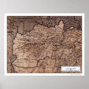 Poster Afghanistan - Carte détaillée 1999
